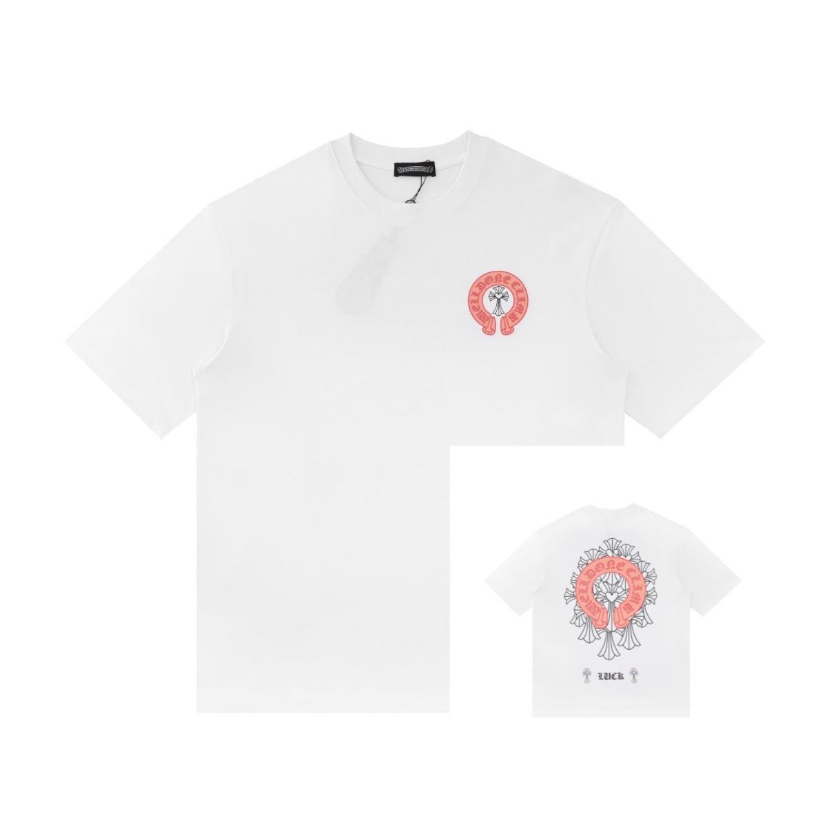 Chrome Hearts Color Sanskrit Cross Horseshoe Print Short Tee Unisex