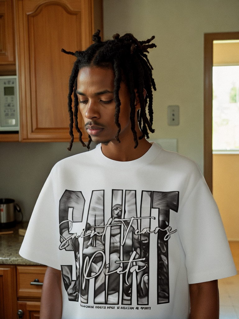 Saint Michael Vintage Multi‑Graphic Oversized Tee Streetwear Unisex