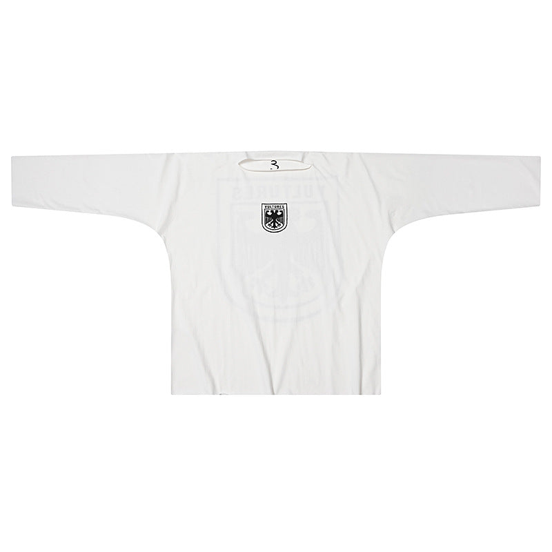 Vulture Eagle Crest Graphic Streetwear Oversized Batwing Long Sleeve T Shirt