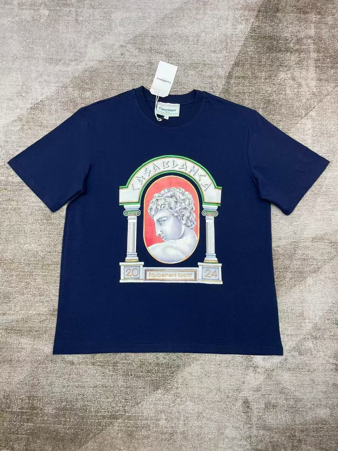 Casablanca Art Graphic Print Loose Unisex Short Sleeve T-Shirt