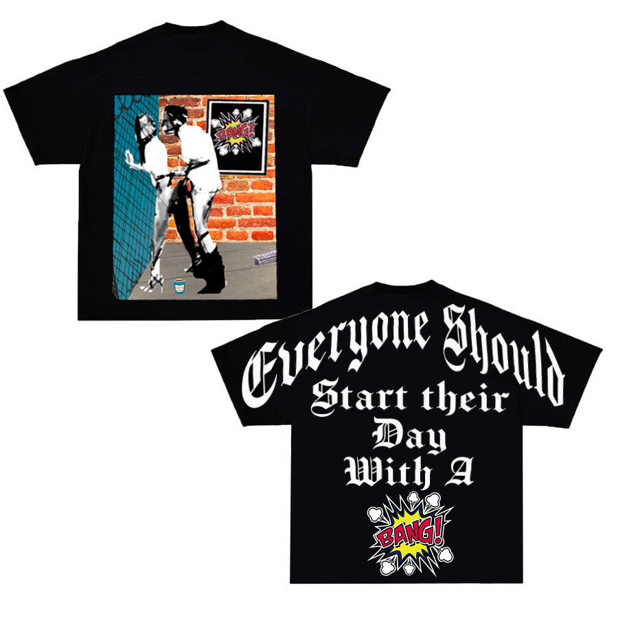 Y2K Punk Gothic Streetwear Grafik Unisex Oversized Baumwoll T-Shirt