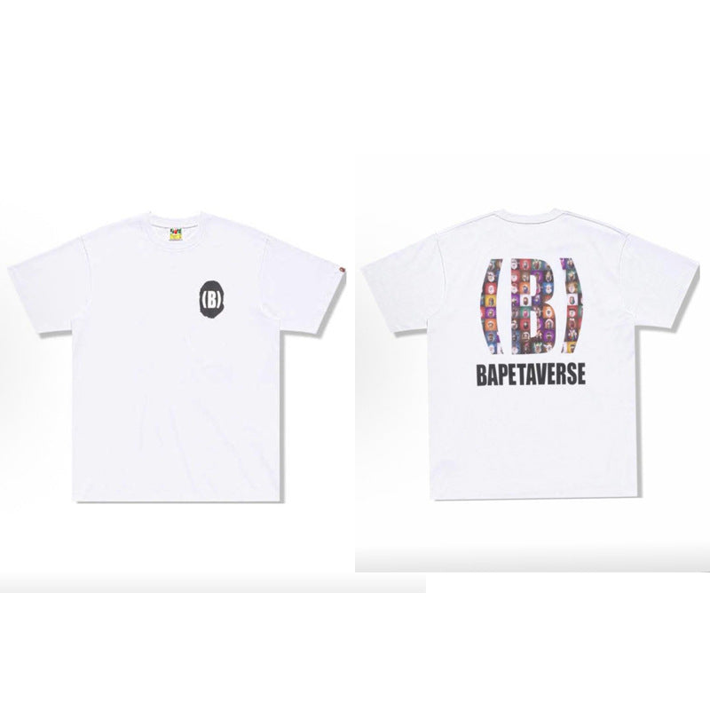 BAPE Ape Head Cartoon Print Loose Unisex Short Sleeve T-Shirt