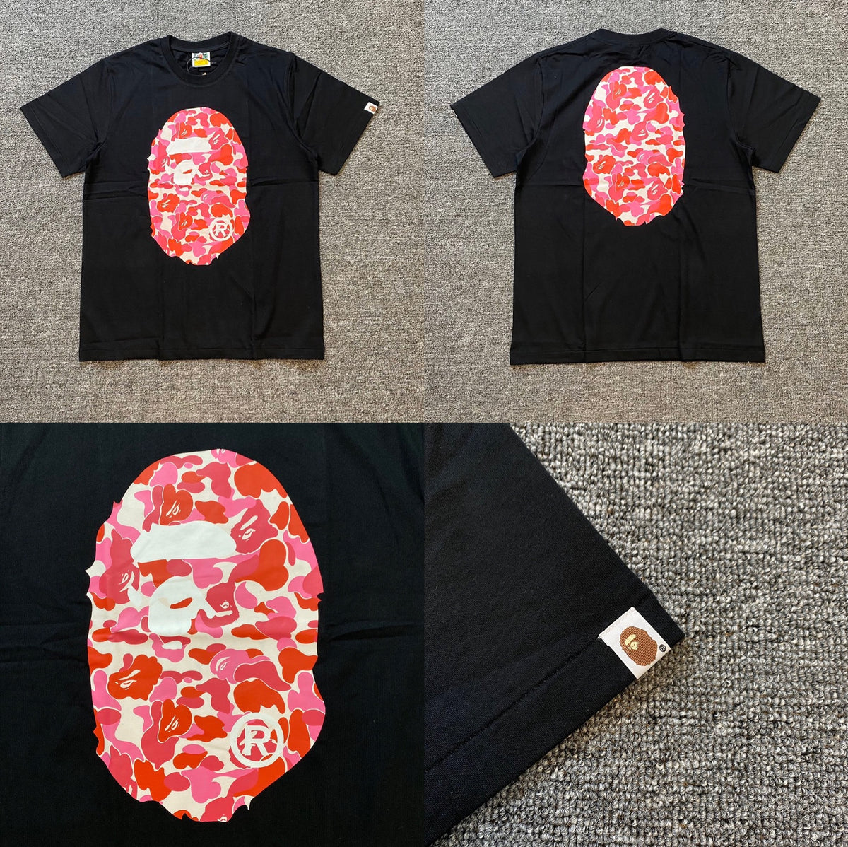 Bape Ape Head Camo Graphic Oversized Short Sleeve Tee Multi‑Style