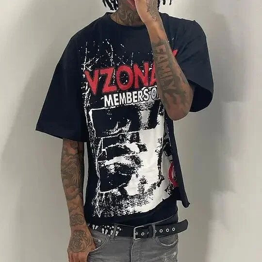 Y2K Tactical Military Graphic Unisex Oversized Streetwear Cotton Tee
