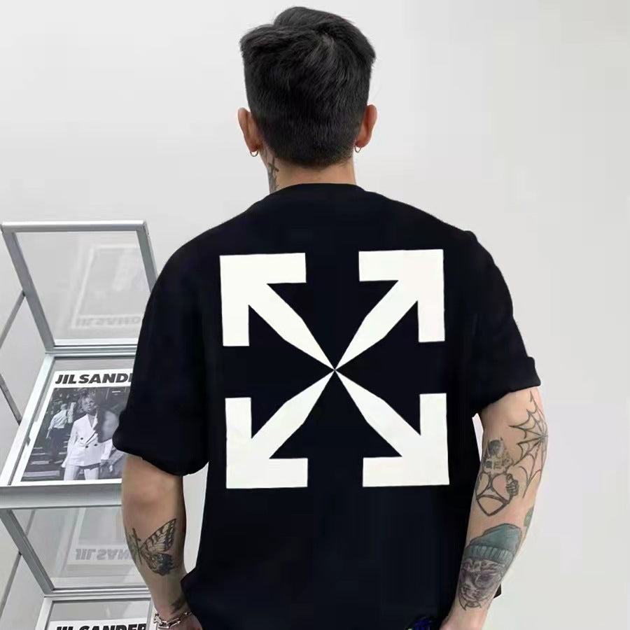 Off White Arrow Graphic Print Short Sleeve Tee Streetwear Unisex