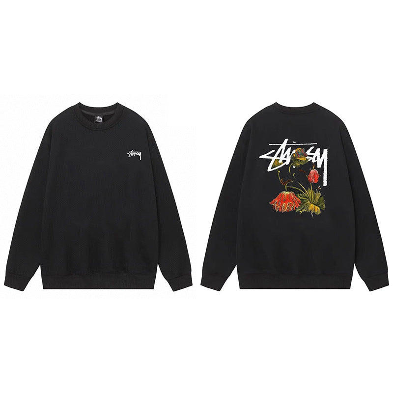 Stussy Graphic Crewneck Sweatshirt 8 Ball Dice Street Casual Pullover