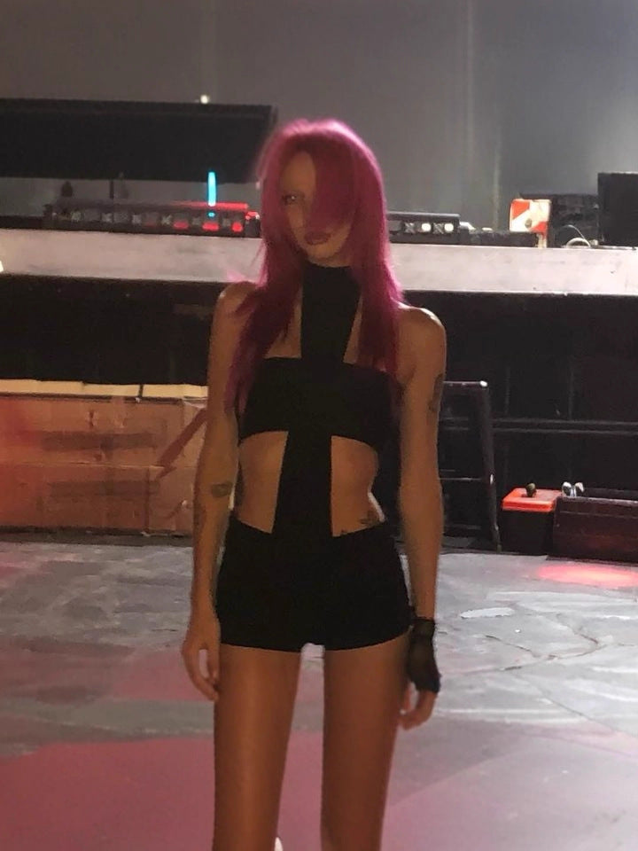 Halter Neck Cutout Bodycon 2 Piece Outfit Women Sexy Club Shorts Set