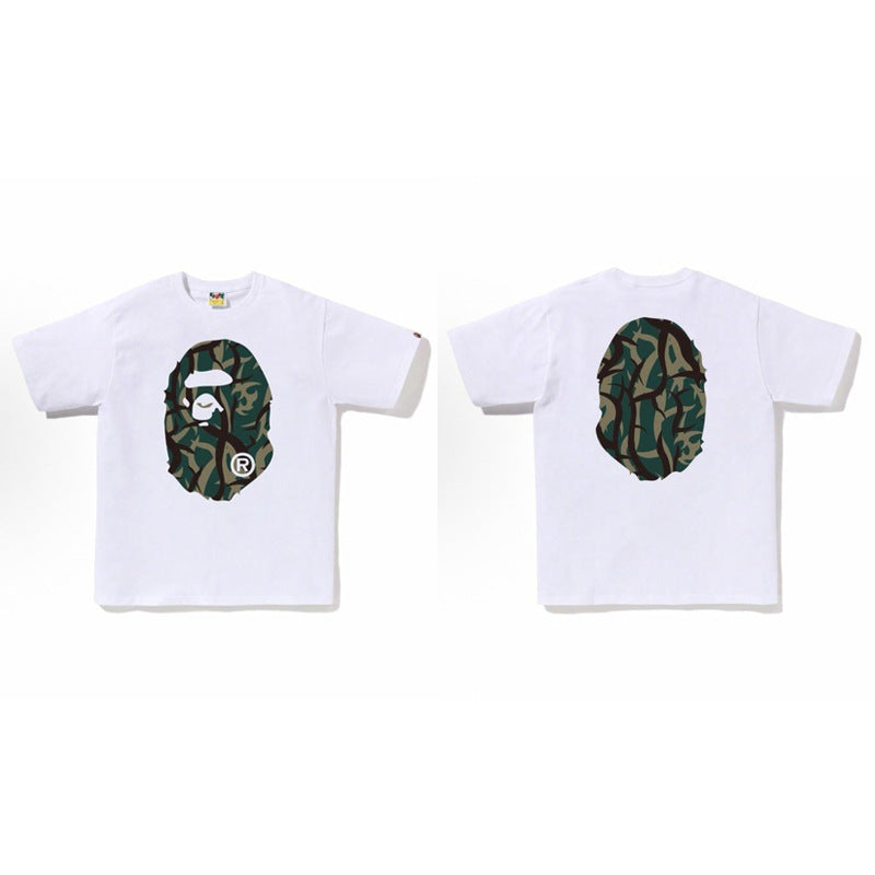 BAPE Ape Head Shark Print Unisex Casual T-Shirt