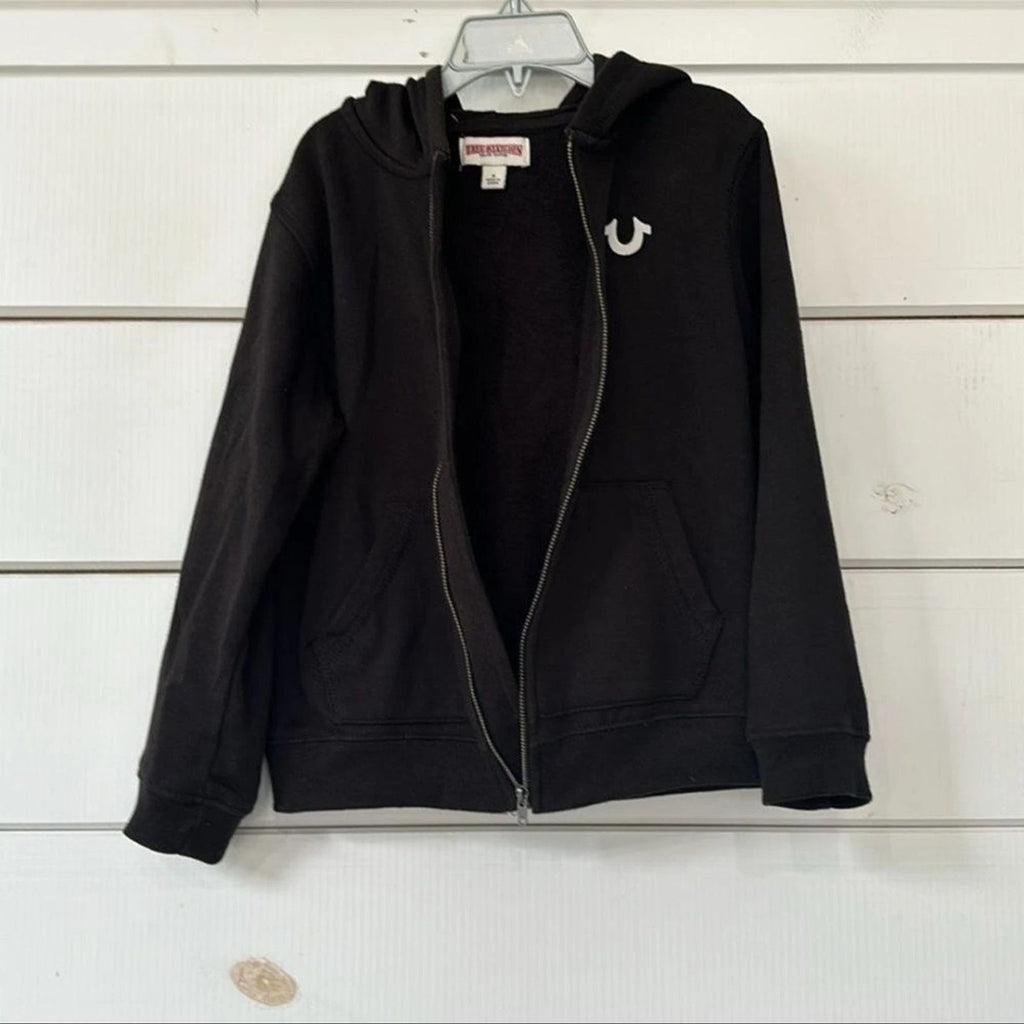 Y2K Vintage Stitch Zip Up Hoodie Horseshoe Embroidery