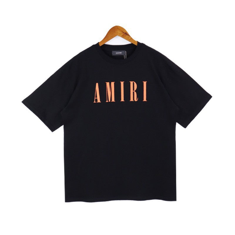Amiri Multi‑Pattern Letter Graphic Oversized Tee Streetwear Unisex