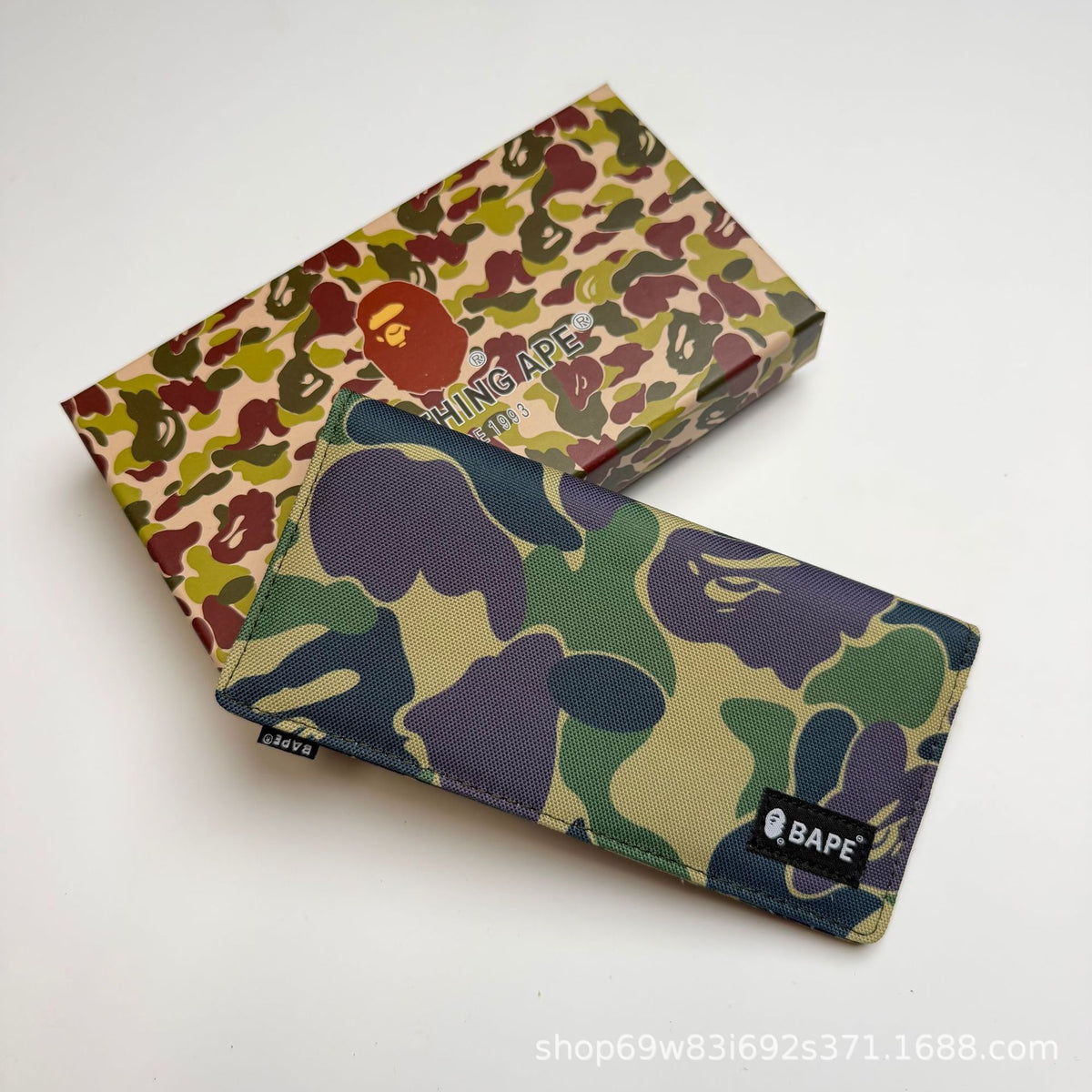 BAPE Ape Head ABC Camo Long Wallet
