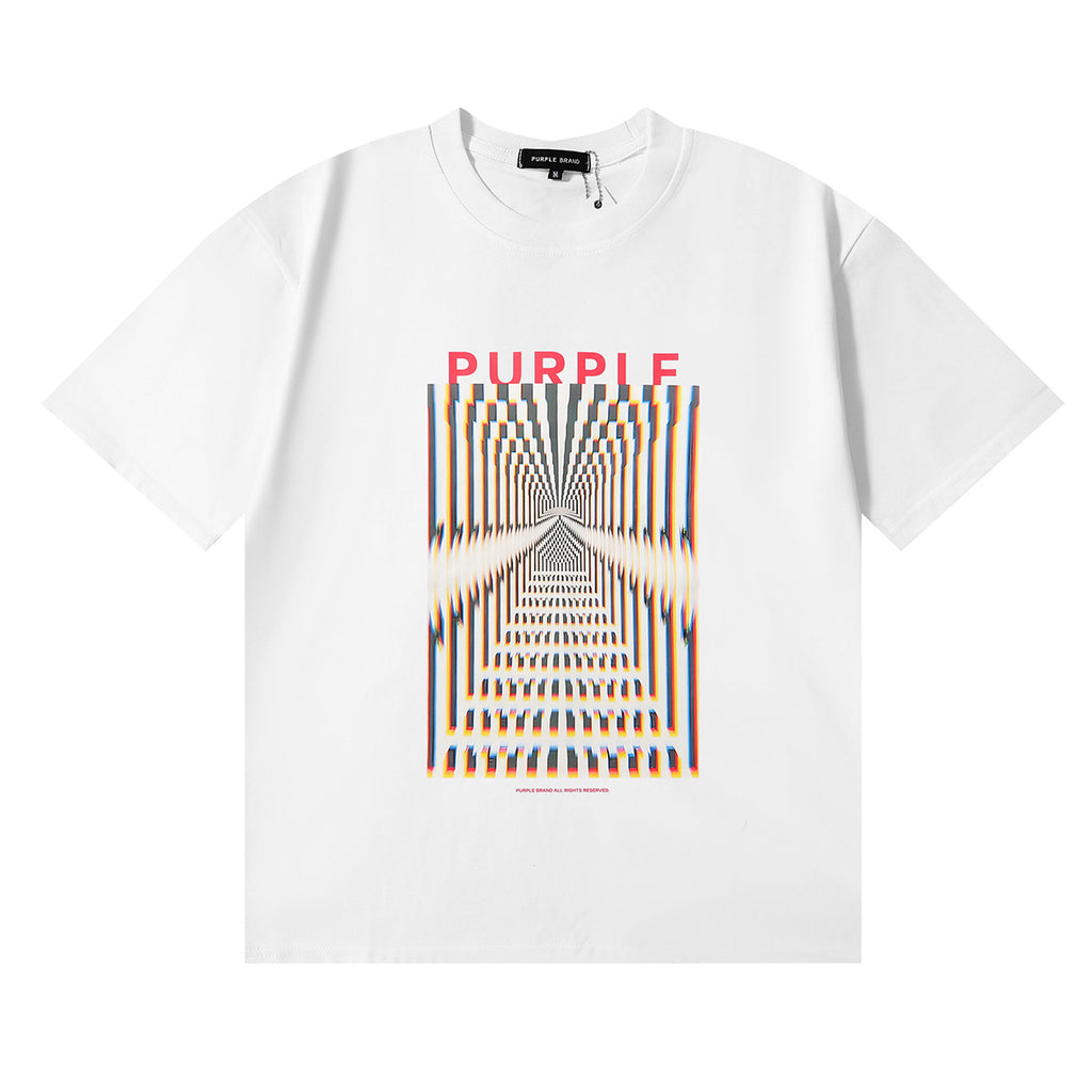 Purple Brand Graphic Tee Loose Unisex Vintage Streetwear T-Shirt