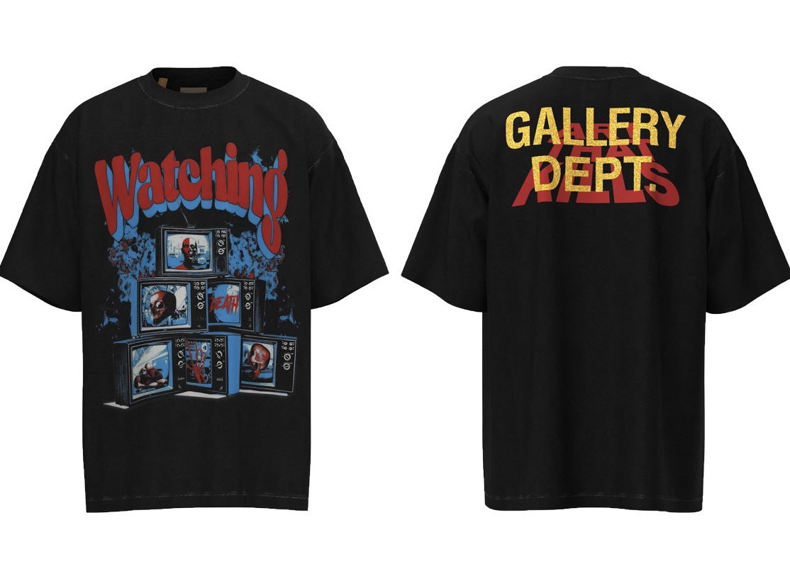 Gallery Dept Vintage Washed Graphic Short Sleeve Tee Streetwear Unisex