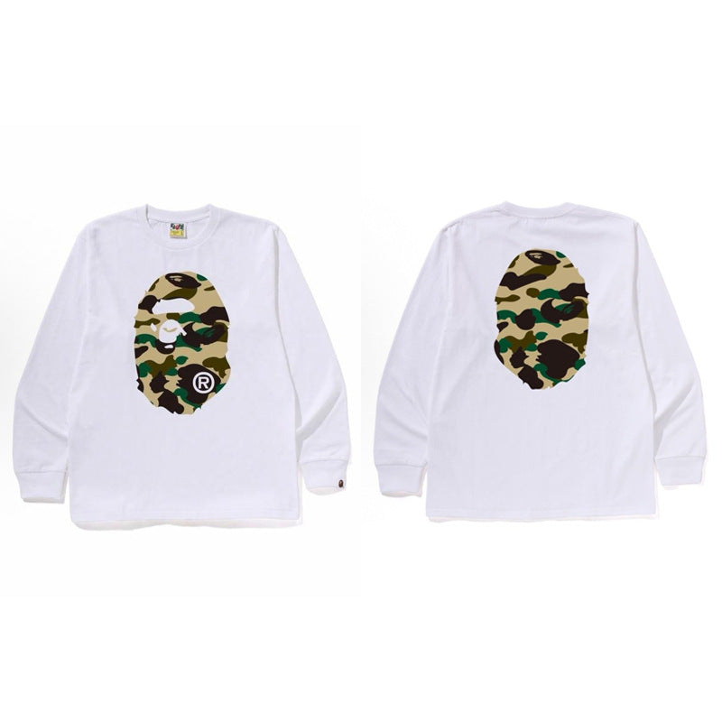 Bape Baby Milo Camo Ape Head Graphic Oversized Long Sleeve Tee Street