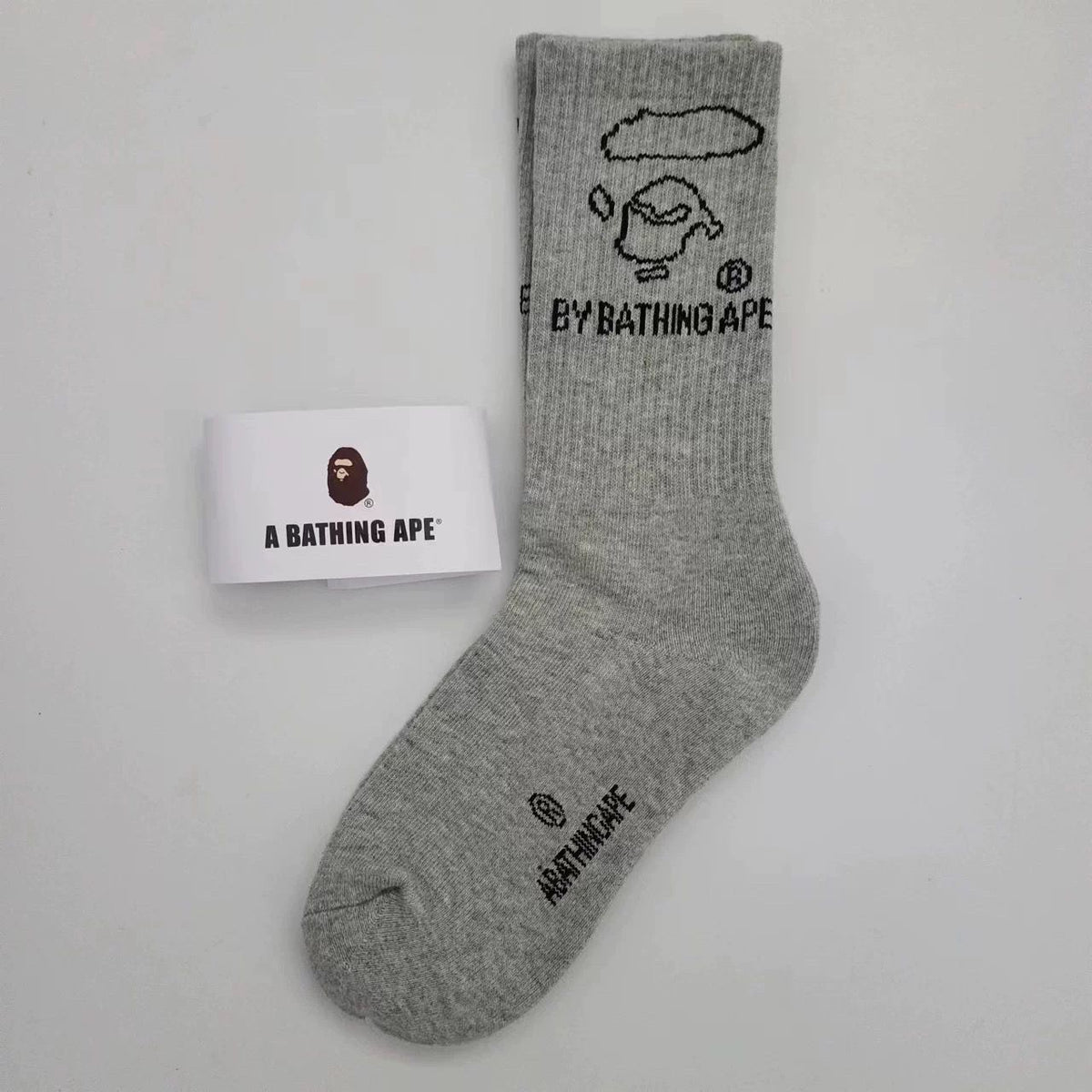 BAPE Ape Head Ribbed Crew Socks Multi Graphic Prints
