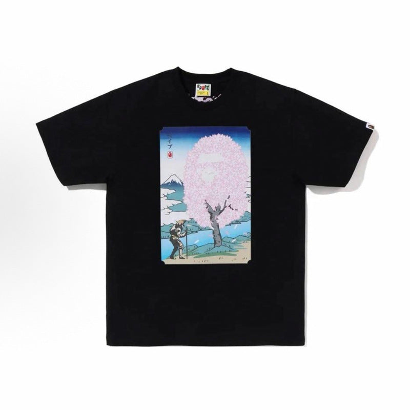 BAPE Ape Head Shark Print Loose Casual Unisex Short Sleeve T-Shirt