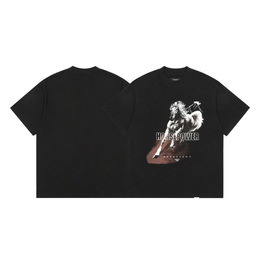 Represent Shark Washed Graphic Oversized Tee Streetwear Unisex