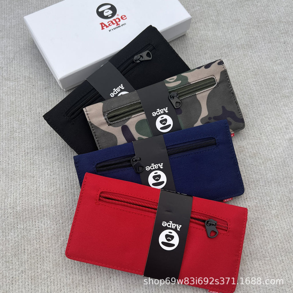 AAPE BY A BATHING APE Head Embroidered Long Wallet
