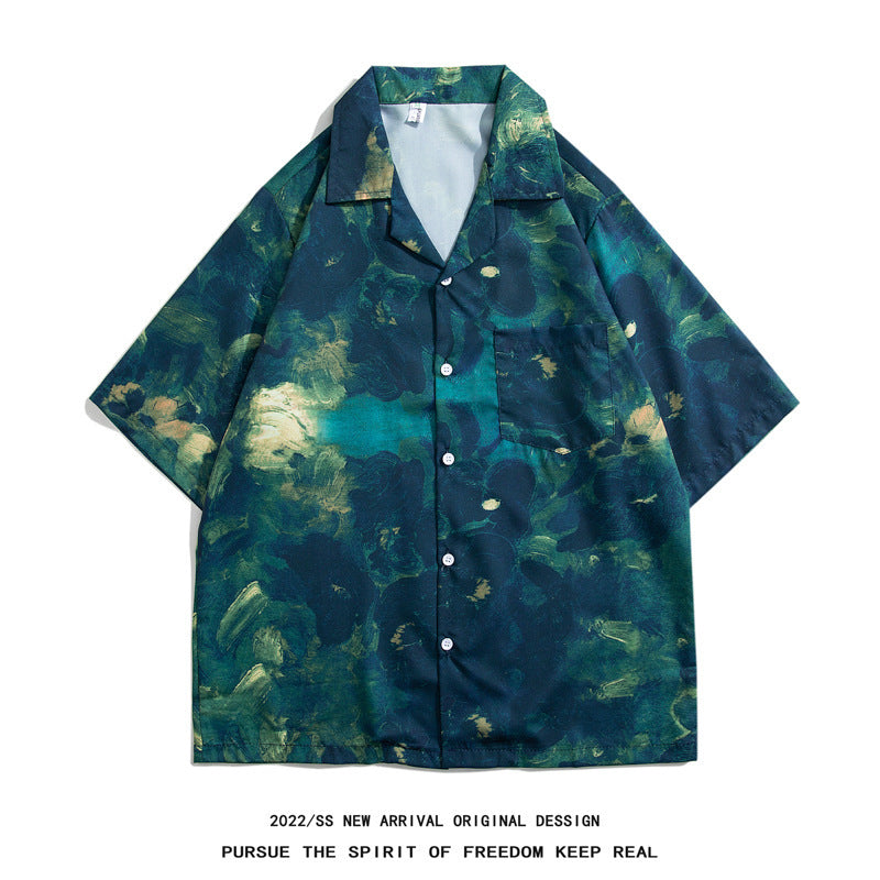 Mens Camp Collar Tropical Hawaiian Floral Short Sleeve Beach Shirt  South2101-2126