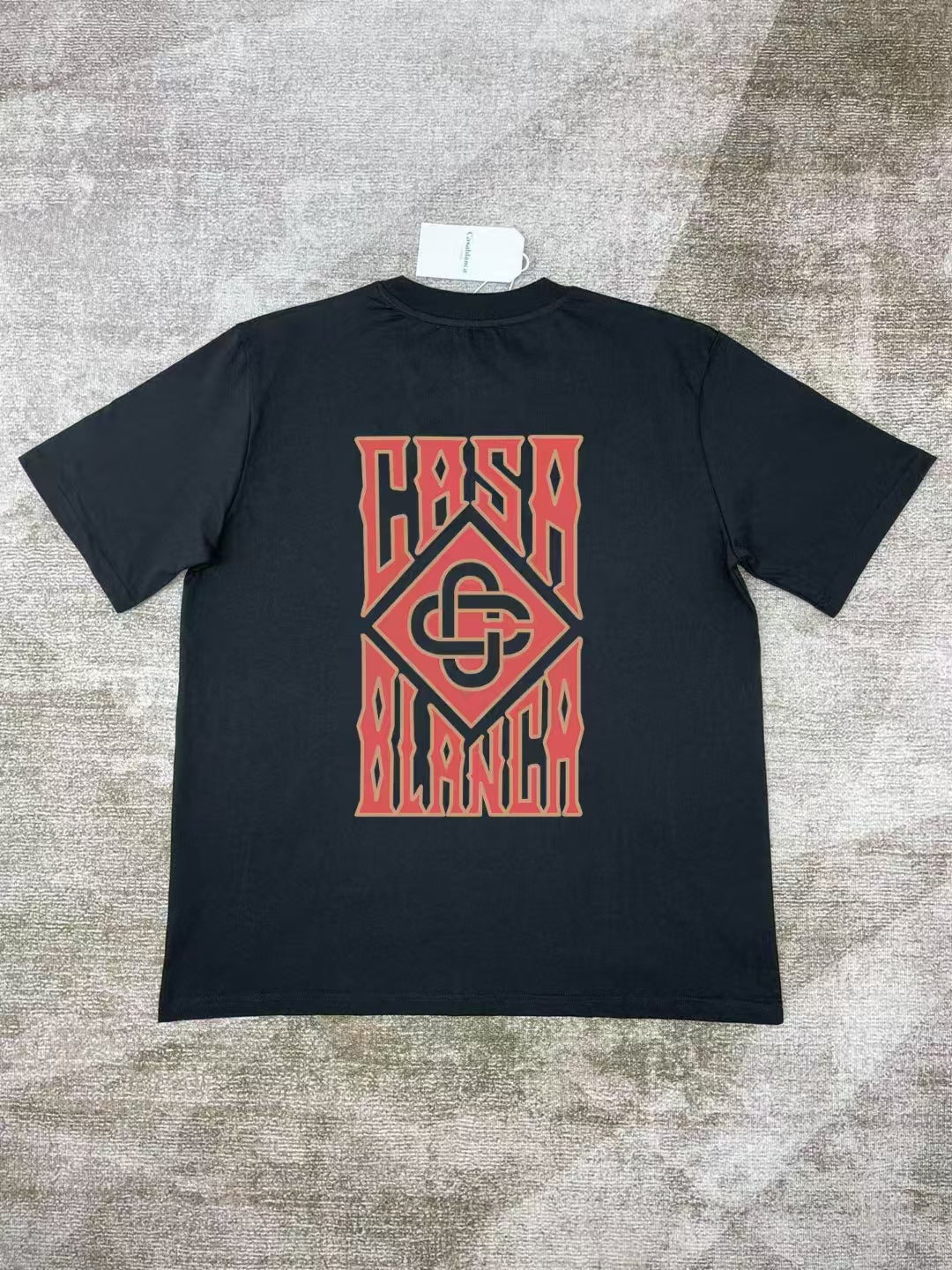 Casablanca Art Graphic Print Loose Unisex Short Sleeve T-Shirt