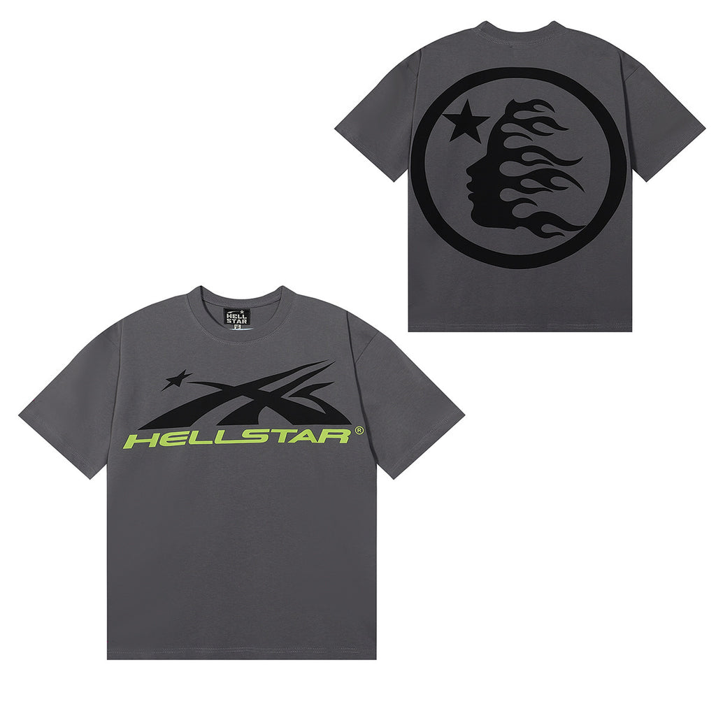 Hellstar Series Vintage Graphic Print Loose Unisex Streetwear T-Shirt
