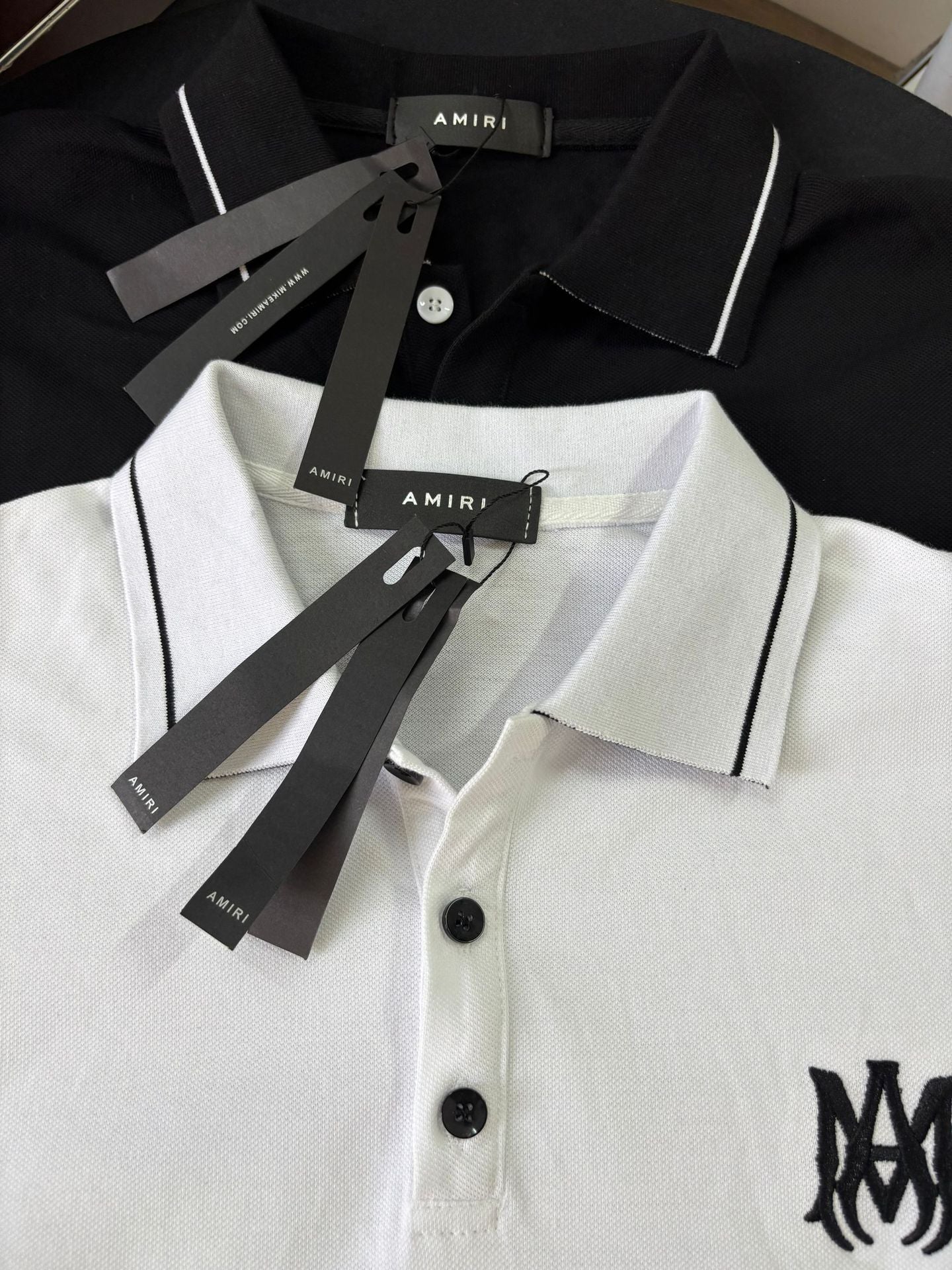 Amiri Embroidery Letter Loose Short Sleeve Polo Shirt Unisex