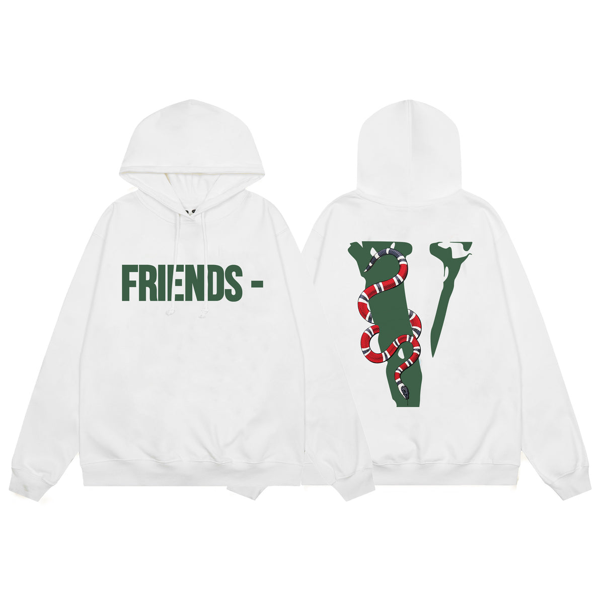 Vlone Friends Big V Logo American Style Unisex Hoodie