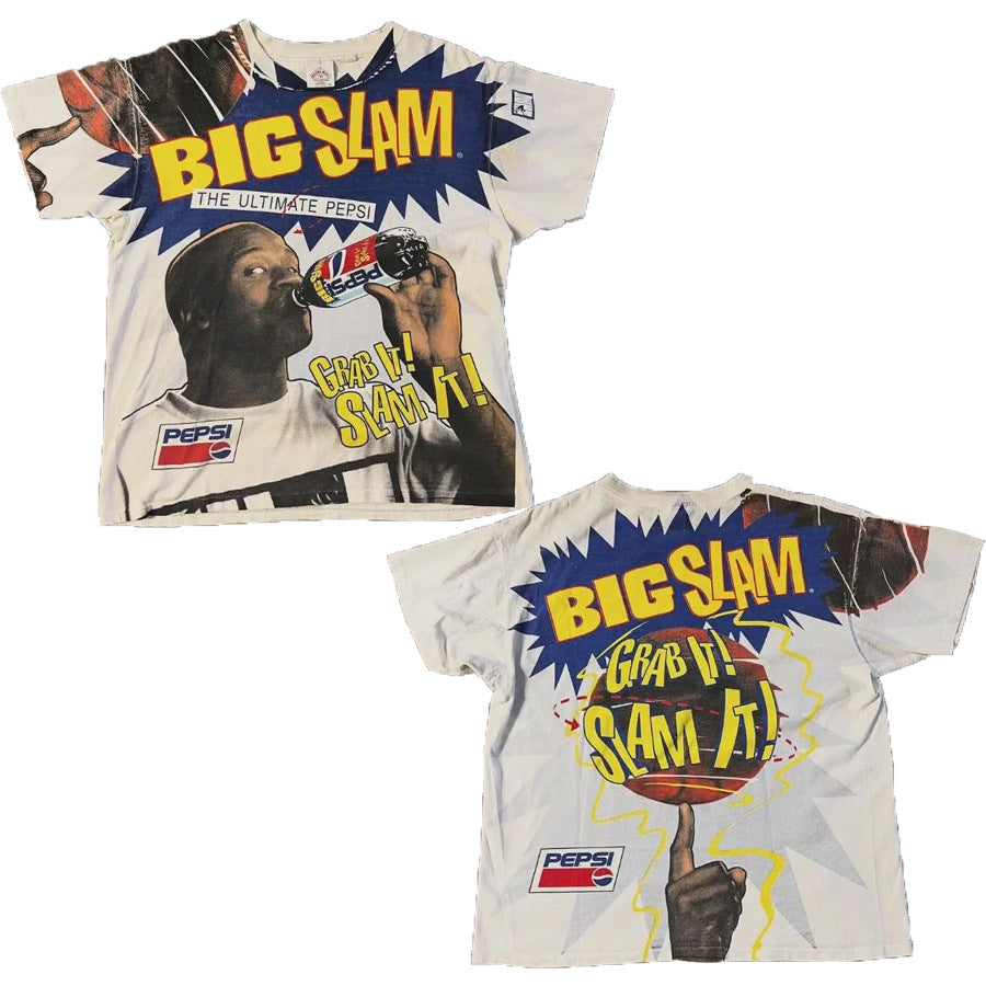 Y2K Punk Vintage NBA & Skimaske Streetwear Unisex Baumwoll-T-Shirt