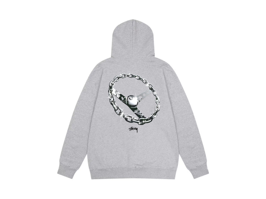 Stussy Zip Up Hoodie Multi Graphic Letter Print Streetwear Jacket