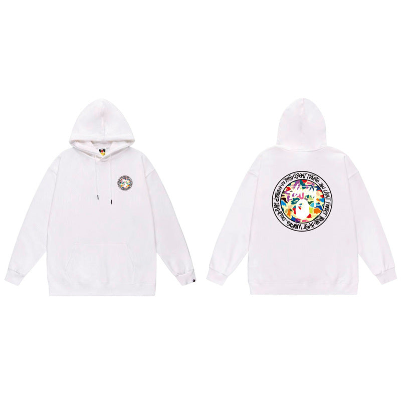 BAPE x Stussy Shark Graphic Hoodie Street Cotton Pullover Sweatshirt