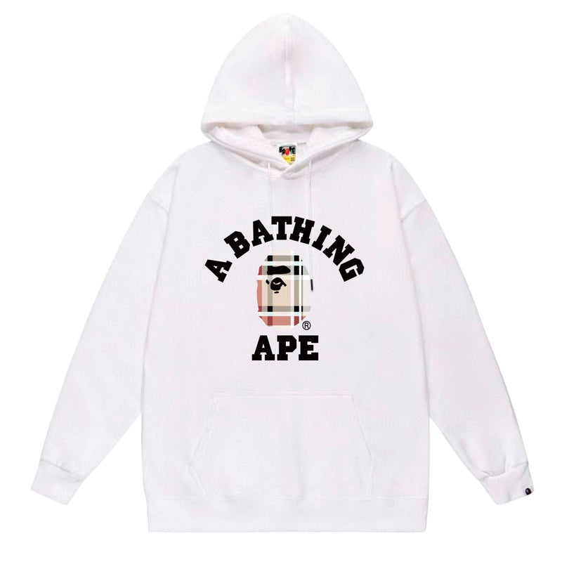 BAPE x Stussy Shark Graphic Hoodie Street Cotton Pullover Sweatshirt