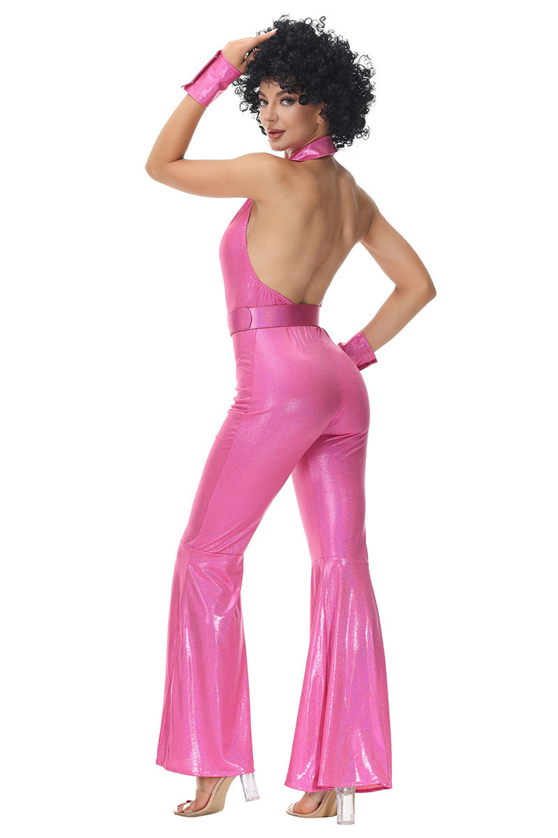 Halloween Men & Women 70s Disco Hippie Cosplay Couple Party Sets