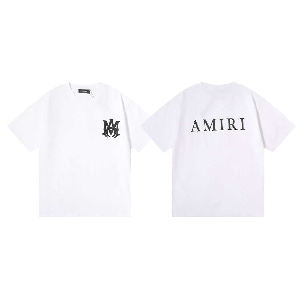 Amiri Rose Skull Letter Graphic Short Sleeve Tee Streetwear Unisex