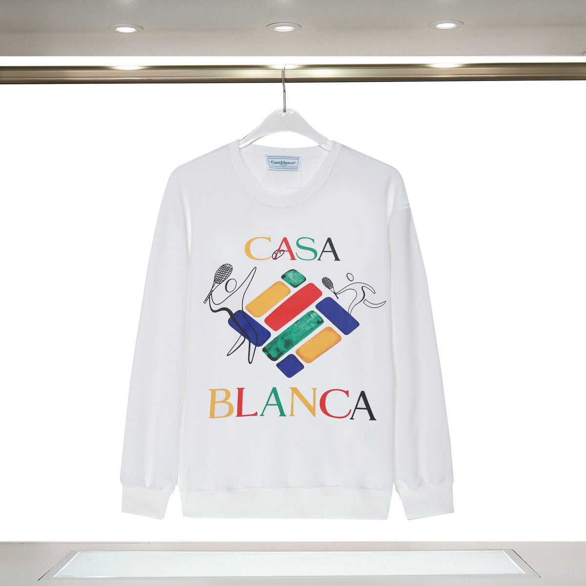 Casablanca Tennis Club Graphic Crewneck Sweatshirt Men Casual Pullover