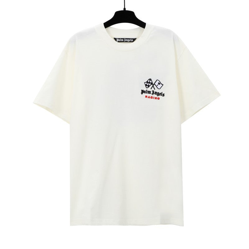 Palm Angels Graffiti Flame Palm Tree Graphic Oversized Tee Streetwear