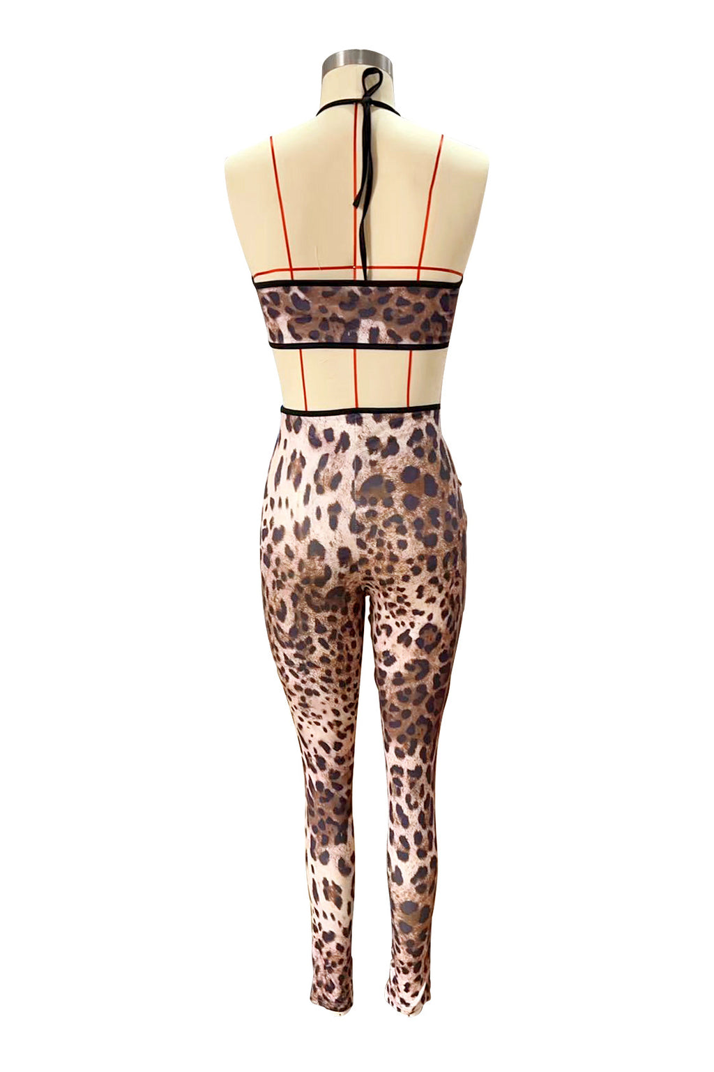 Y2K Leopard Print Spaghetti Strap Crop Top Legging 2 Piece Set