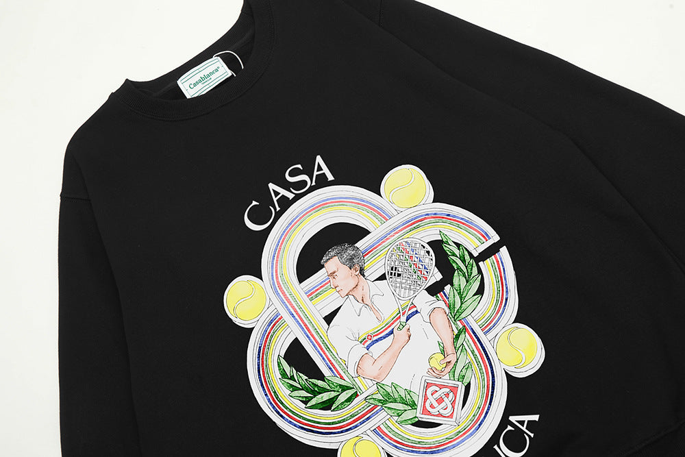 Casablanca Graphic Print Crew Neck French Terry Sweatshirt Unisex