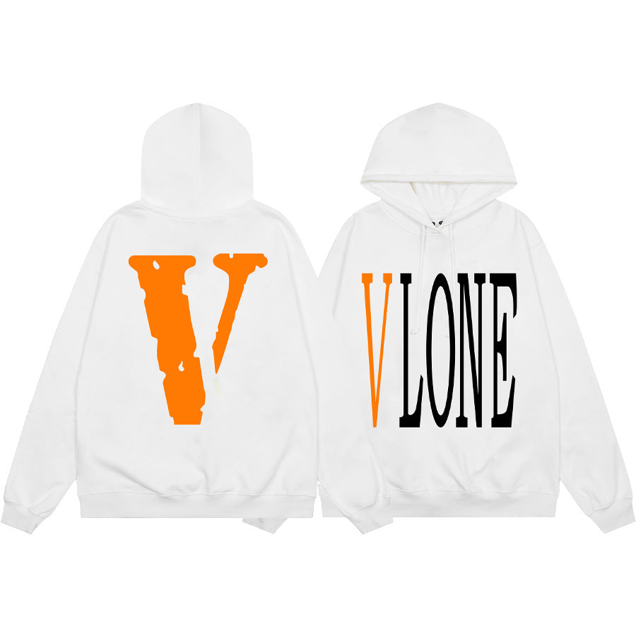 Vlone Multi Pattern Big V Graphic Oversized Hoodie Streetwear Unisex