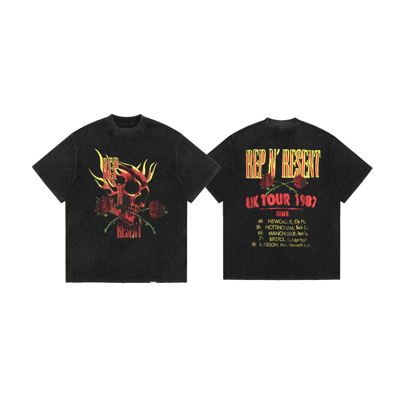 Represent Shark Washed Graphic Oversized Tee Streetwear Unisex