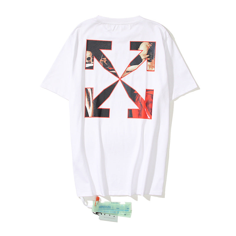 Off White Arrow Graphic Print Short Sleeve Tee Streetwear Unisex