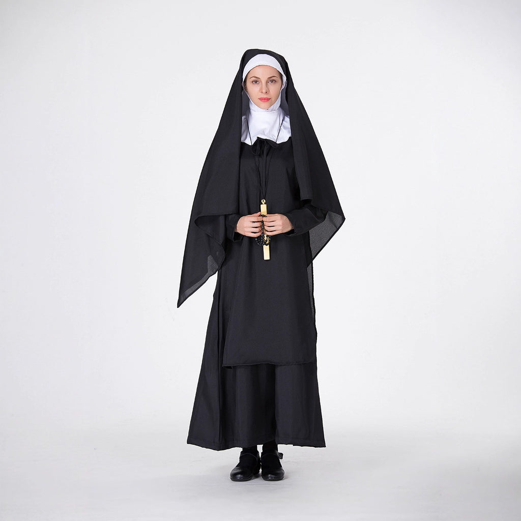 Halloween Men & Women Priest Nun Cosplay Easter Carnival Party Sets
