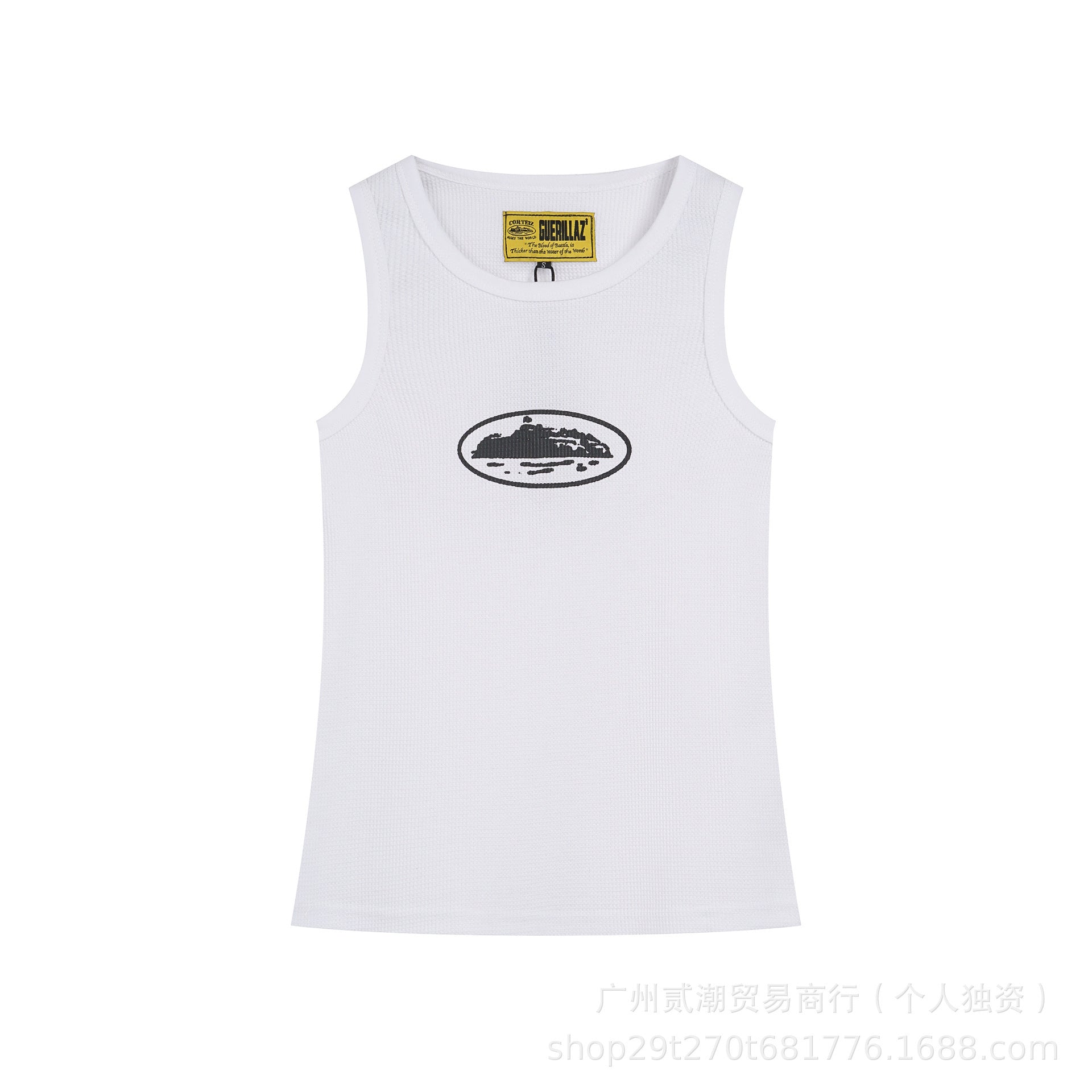 Corteiz Style Y2K Geripptes Tanktop Ärmelloses Streetwear Basic Weste