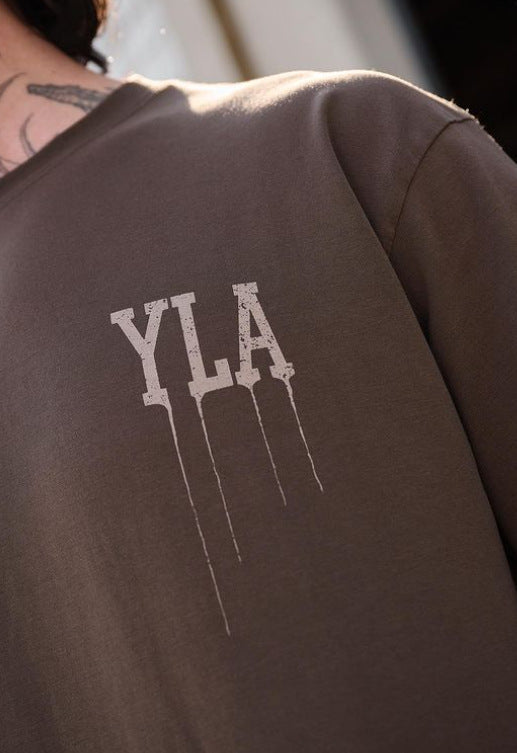 YOUNGLA W428 Drip Oversized Tee