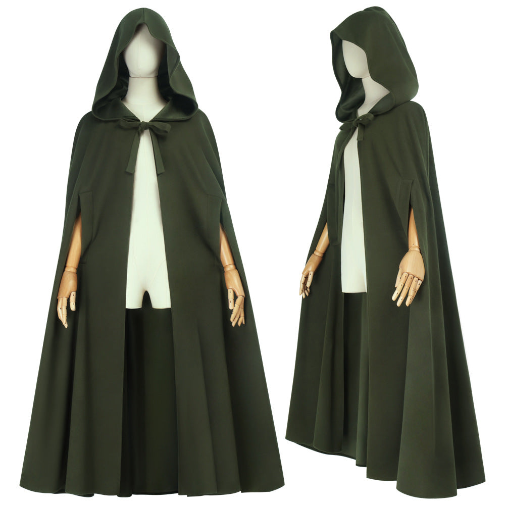 Halloween Medieval Hooded Cloak Hobbit Elf Renaissance Cosplay Cape