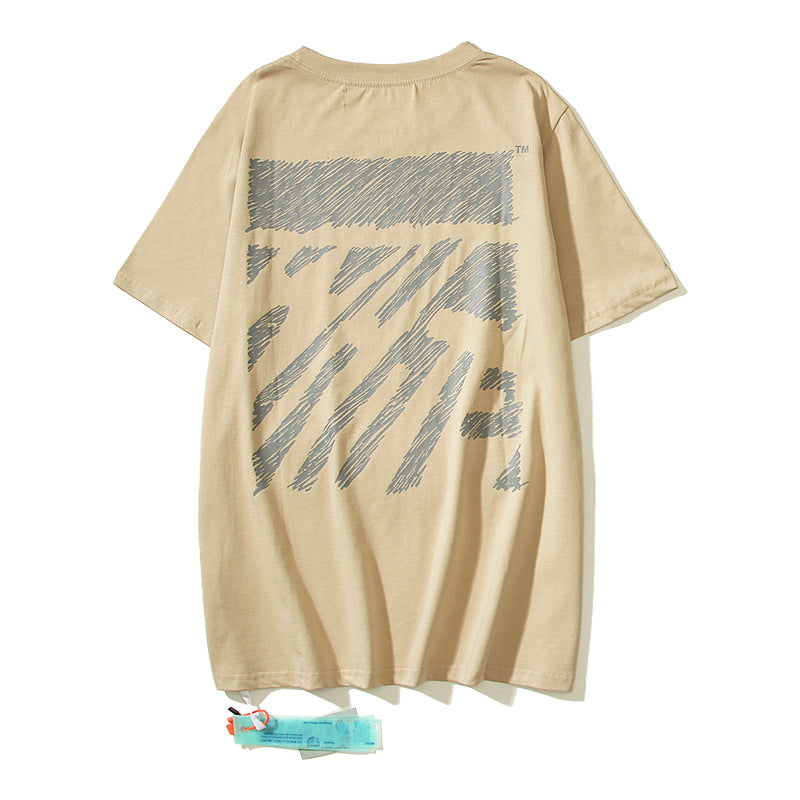 Off White Arrow Graphic Print Short Sleeve Tee Streetwear Unisex