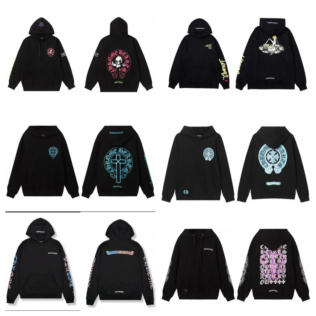 Chrome Hearts Gothic Graphic Print Pullover Hoodie Streetwear Unisex