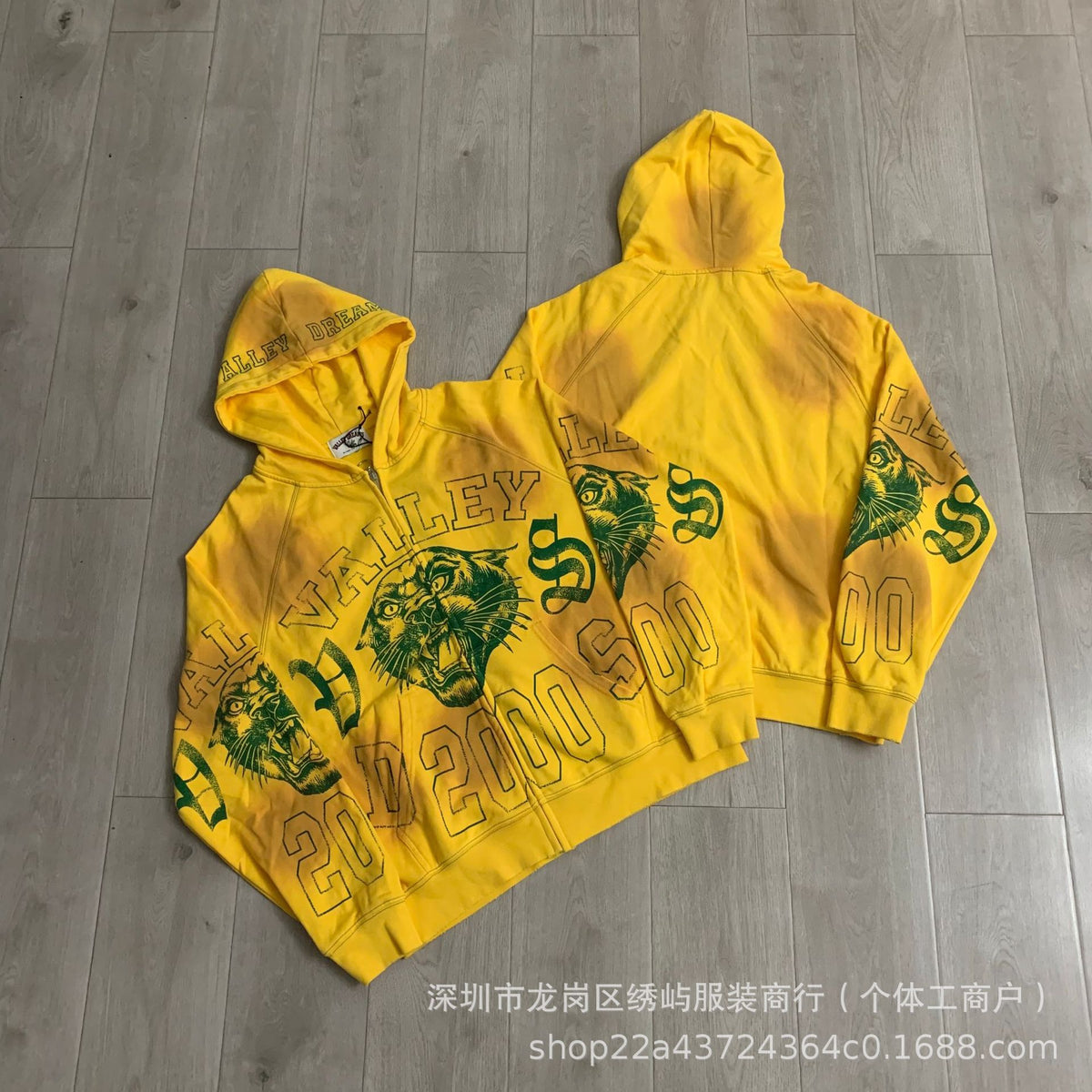 Valley Dreams Graphic Zip Up Hoodie Rhinestone Vintage Street Jacket