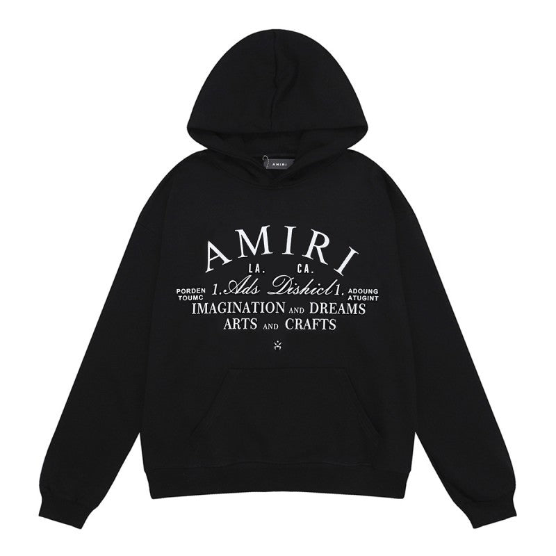 Amiri Letter Graphic Print Hoodie Streetwear Unisex