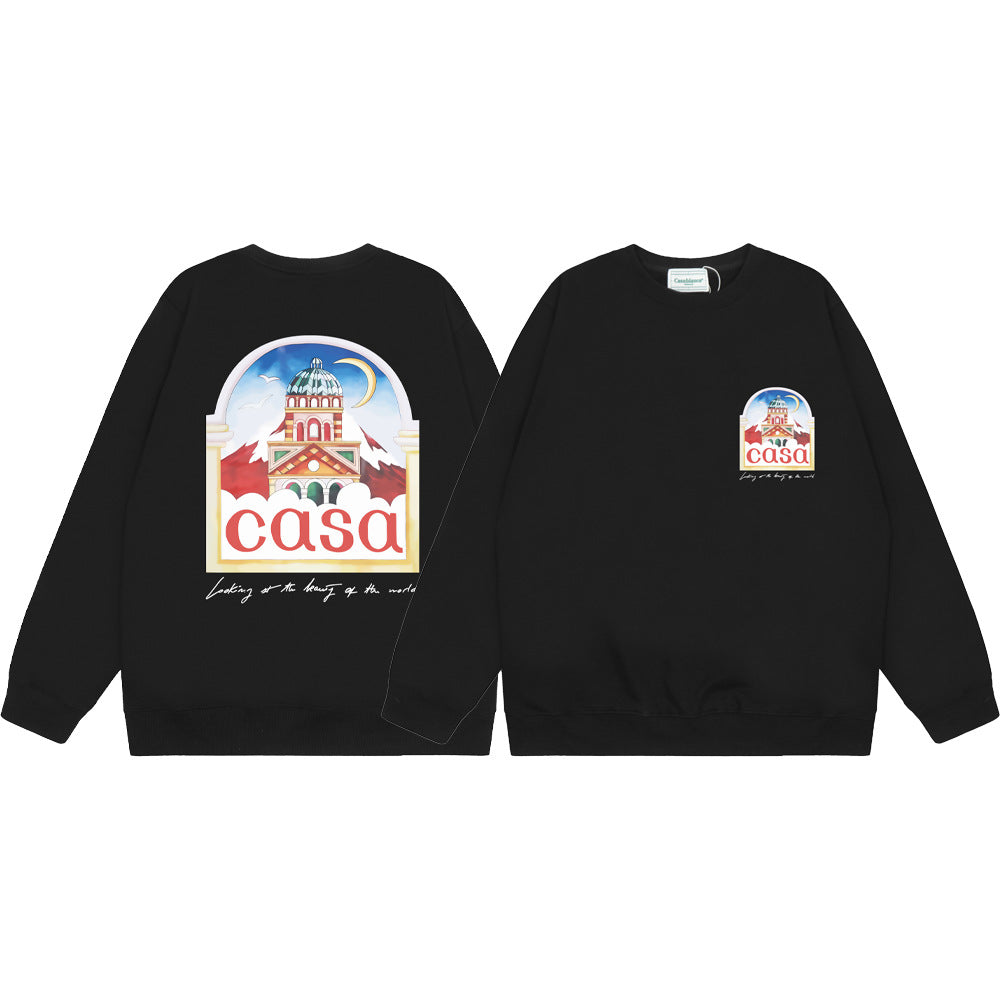 Casablanca Graphic Print Crew Neck French Terry Sweatshirt Unisex
