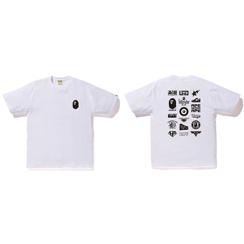 BAPE Ape Head Shark Print Loose Casual Unisex Short Sleeve T-Shirt